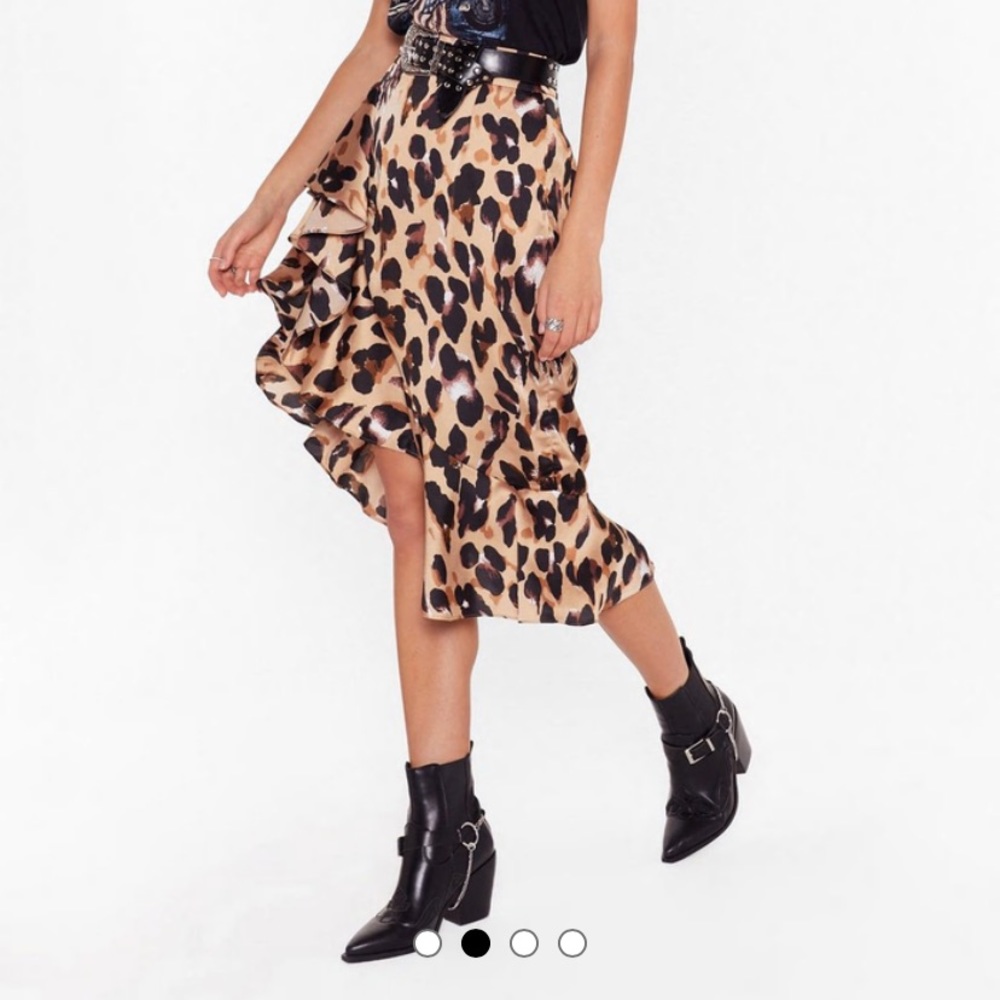 Nasty Girl So Fierce Leopard Print Ruffled Skirt